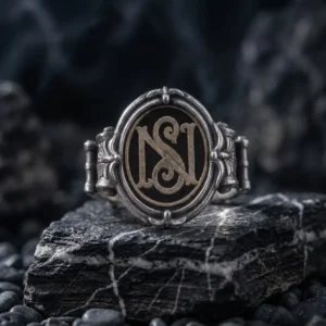 Özel Monogramlı Mimarili Gümüş Yüzük Modeli