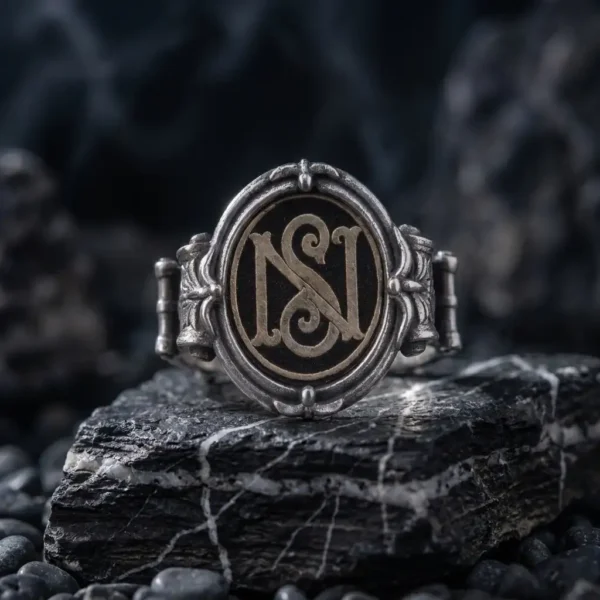 Özel Monogramlı Mimarili Gümüş Yüzük Modeli