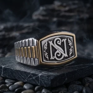 sanat34yuzuk (1) Özel Monogram Harfli Kordon Tasarım Gümüş Yüzük Modeli