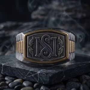 sanat34yuzuk (2) Özel Monogram Harfli Kordon Tasarım Gümüş Yüzük Modeli