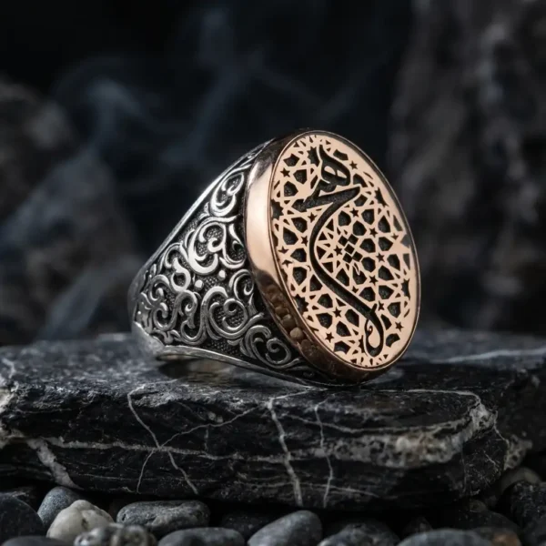 sanat34yuzuk (3) Selçuklu Motifli Vav Harfli Gümüş Yüzük Modeli